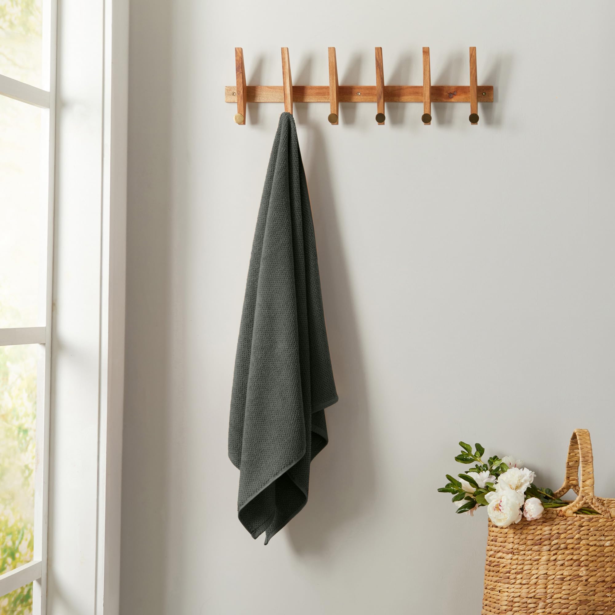 Dark Grey Bath Towels - 100% Cotton 4 Pack 52X30 Bath Towel Set - Absorbent, Quick-Drying, Durable Towels For Bathroom Decor - L